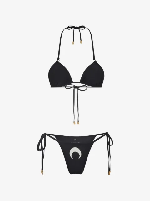 Marine Serre moon-print triangle bikini set