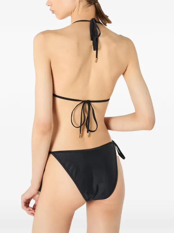 MARINE SERRE ムーンプリント ビキニ Marine Serre moon-print Triangle Bikini Set | Black | FARFETCH JO