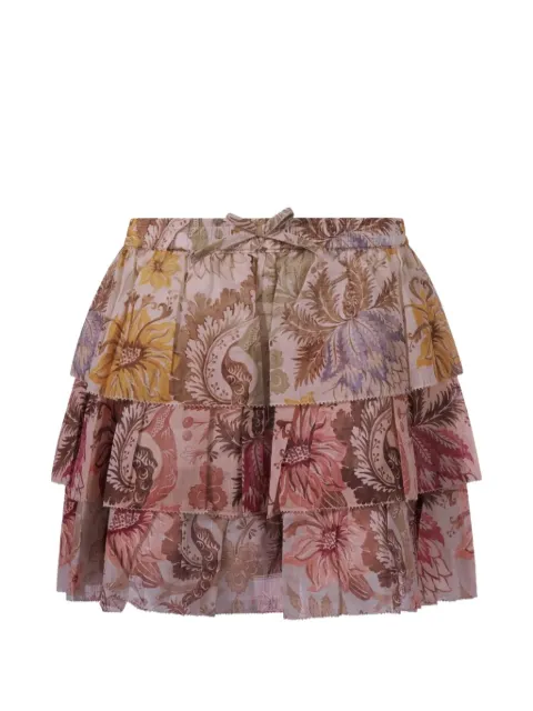 ZIMMERMANN Kids floral-print tiered skirt