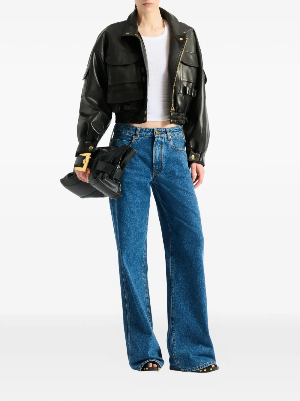  Balmain Top Drapeado Sin Mangas - Blanco 