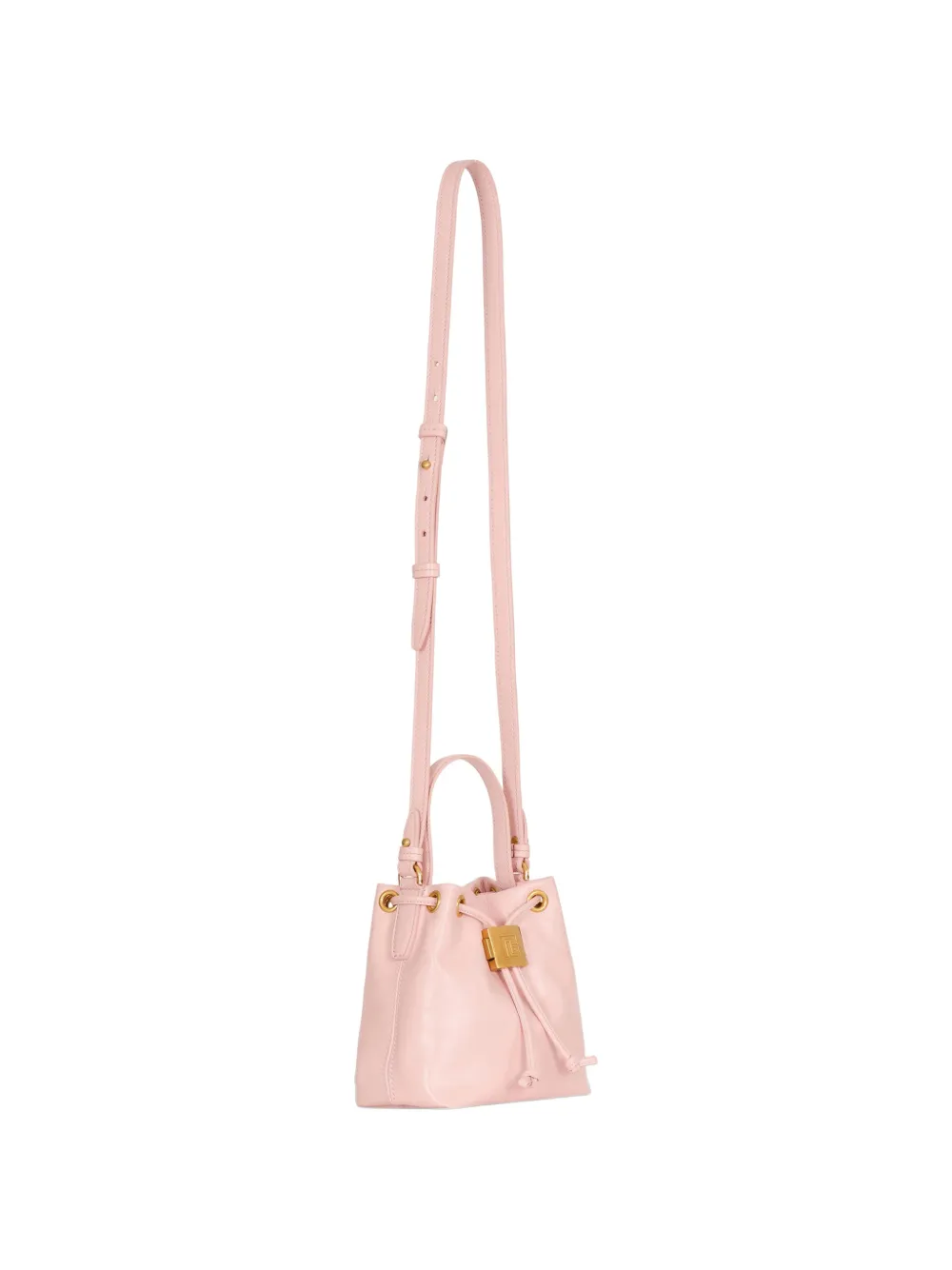 Balmain Kleine Pulse bucket-tas van glad leer Roze