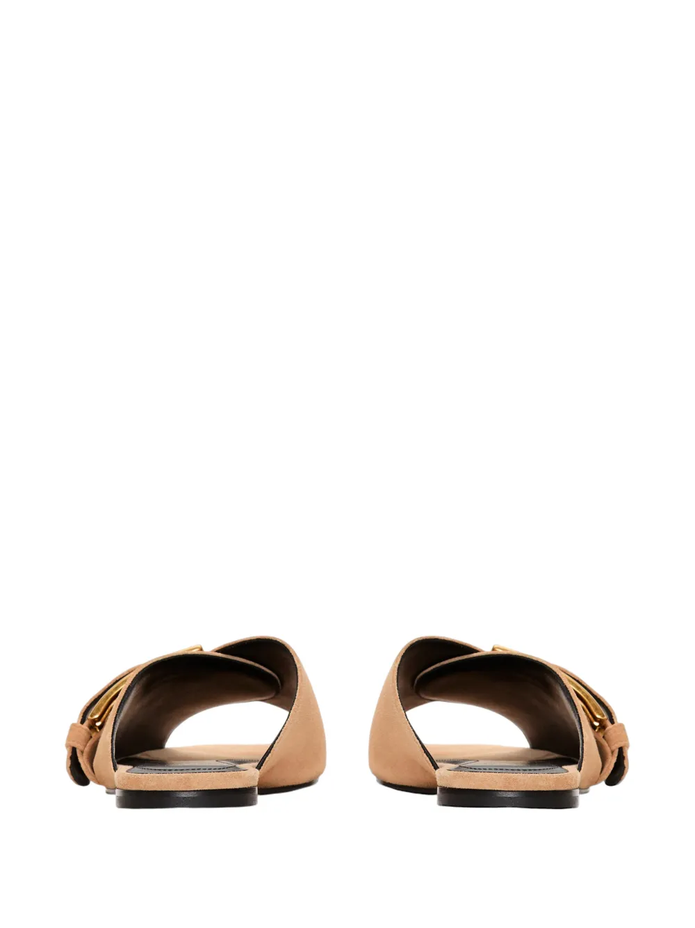 Balmain Platte suède leren Anthem muiltjes Beige