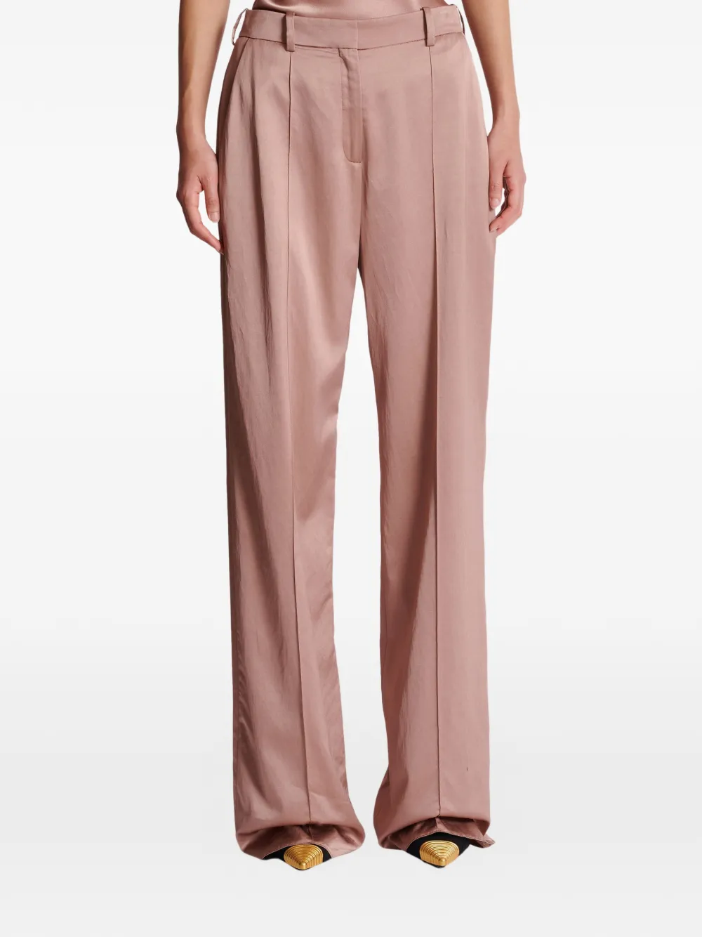 Balmain Satijnen straight pantalon Roze