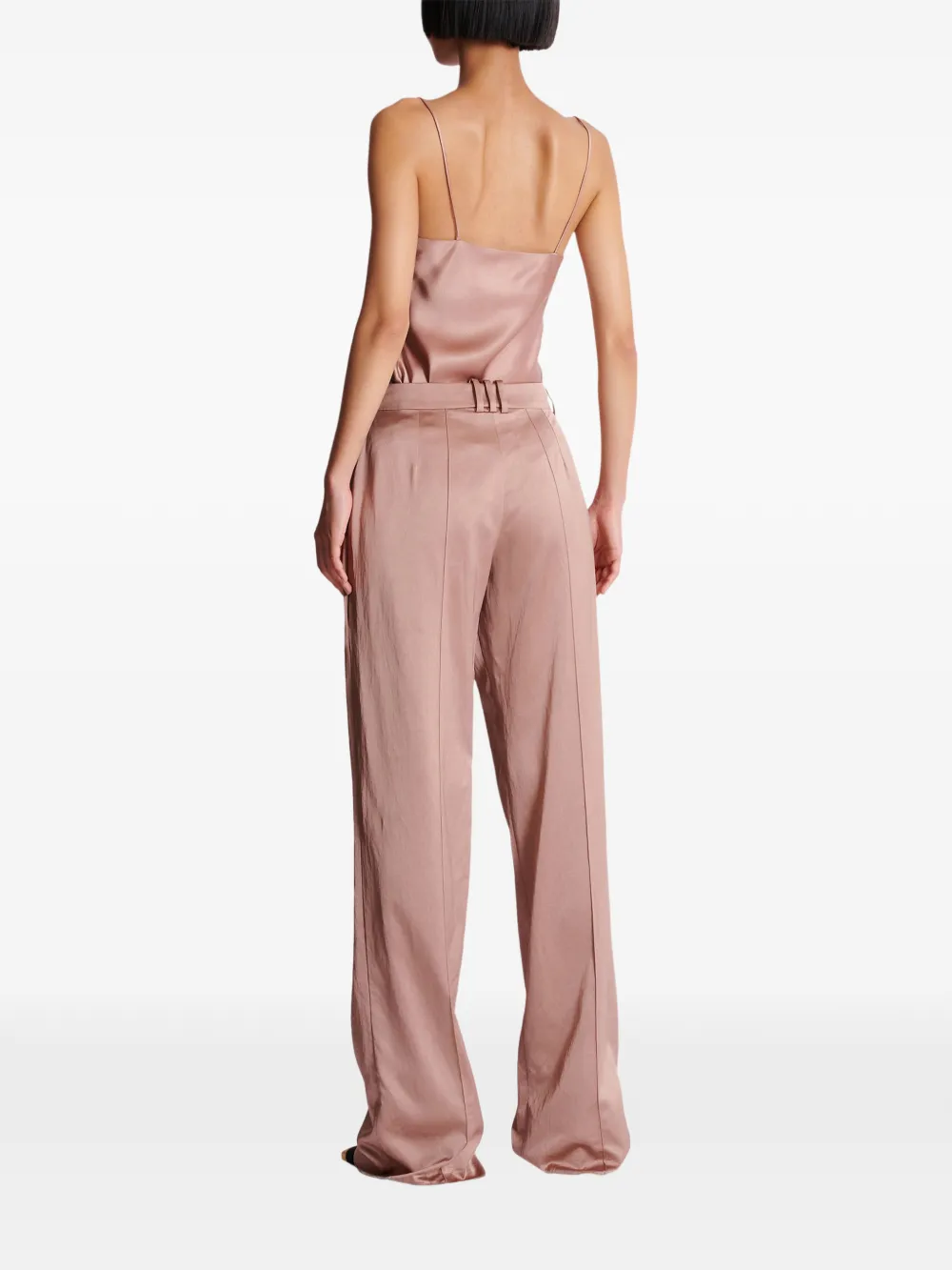 Balmain Satijnen straight pantalon Roze