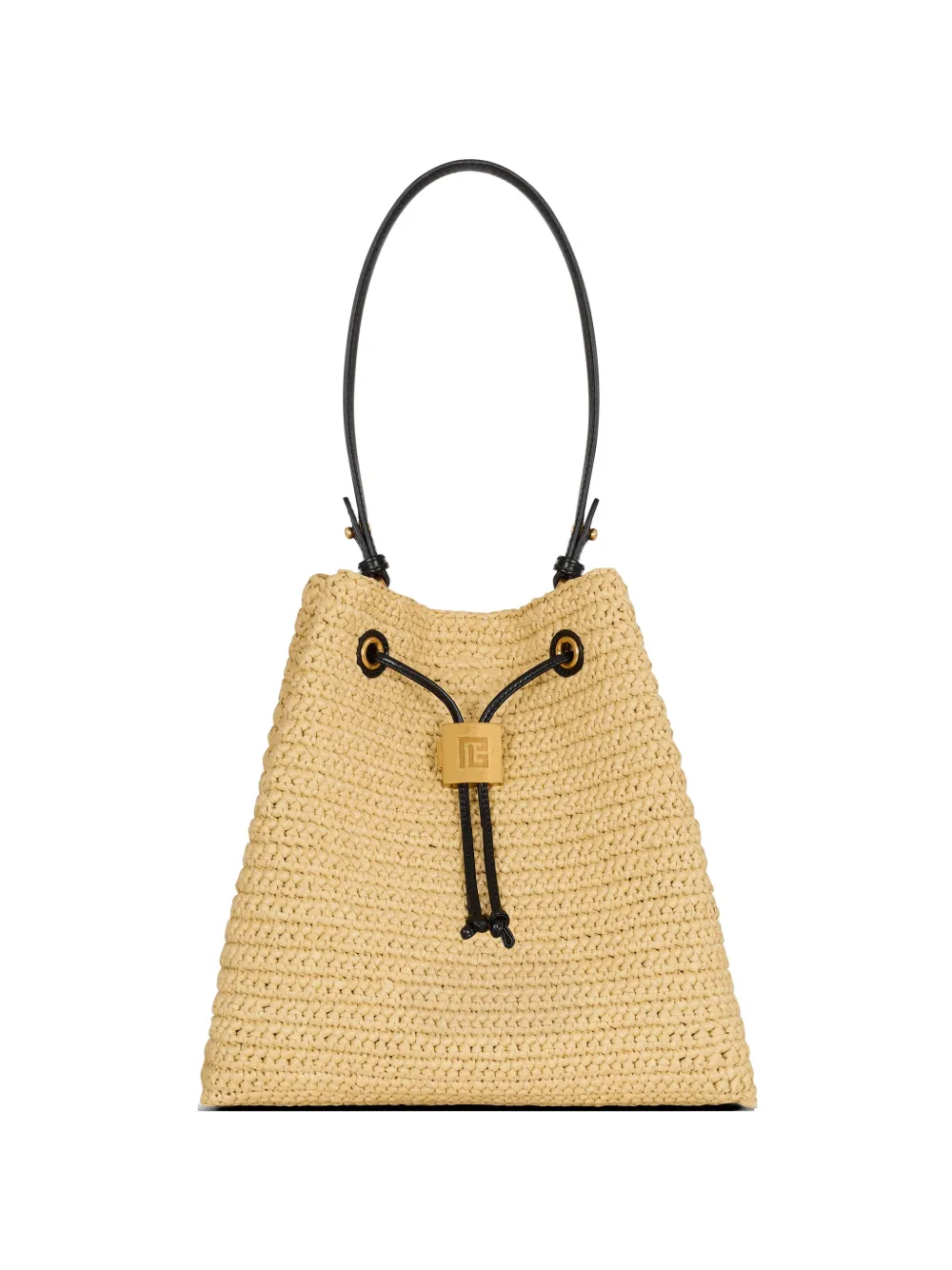 Balmain pulse crochet and leather backpack - Neutrals