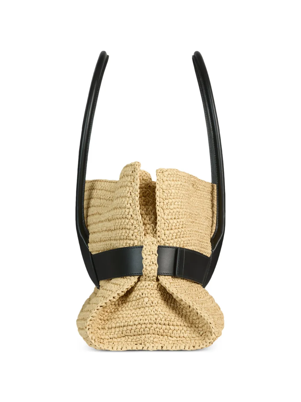 Balmain Grote Anthem gehaakte tas van glad leer Beige