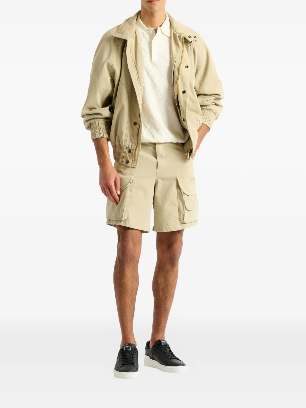 Balmain Gewatteerd poloshirt met geborduurd logo Beige