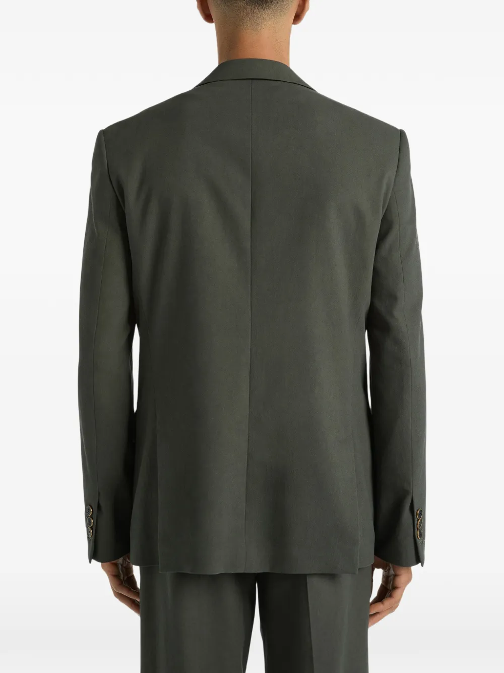 Balmain Katoenen twill blazer met enkele knoop Groen