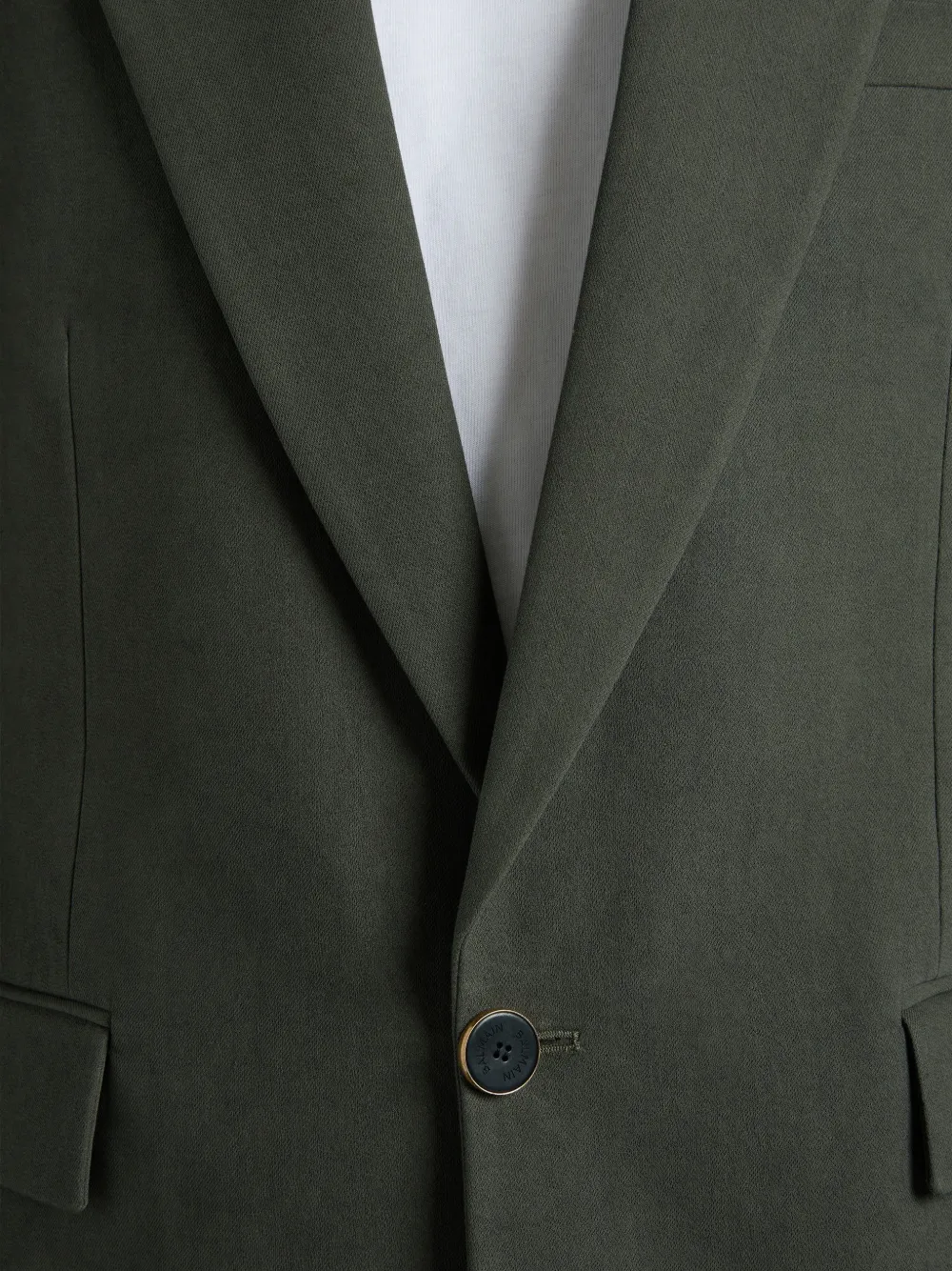 Balmain Katoenen twill blazer met enkele knoop Groen