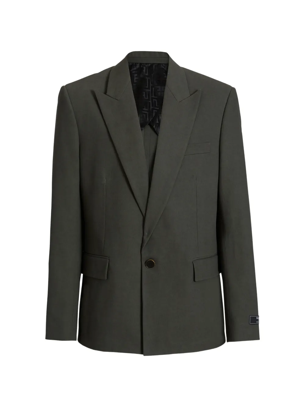 Balmain Giacca in twill di cotone con bottone singolo - Verde