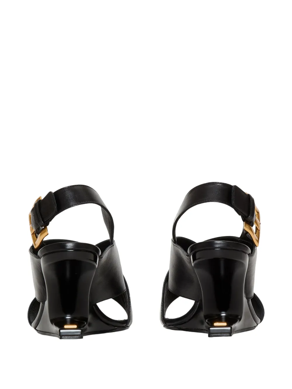 Balmain Anthem gladde leren sandalen Zwart