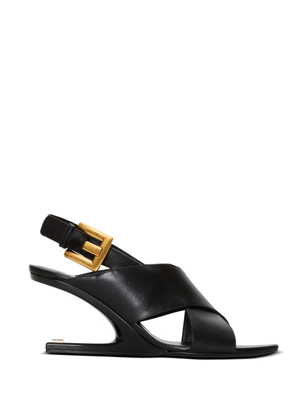 Balmain Anthem no wedge smooth leather sandals - Schwarz