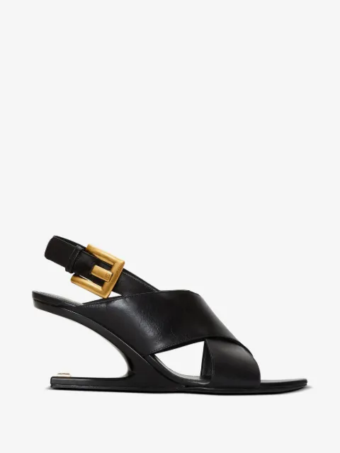 Balmain  Anthem no wedge smooth leather sandals