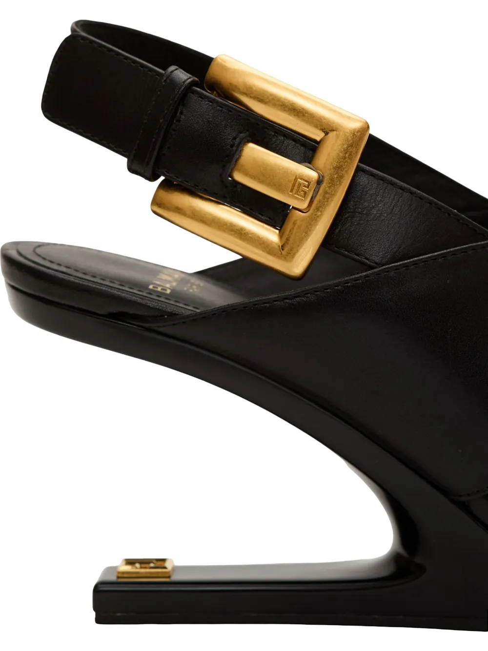 Balmain Anthem gladde leren sandalen Zwart