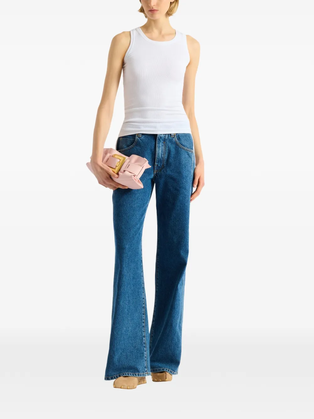 Balmain Anthem mini-tas van glad leer Roze