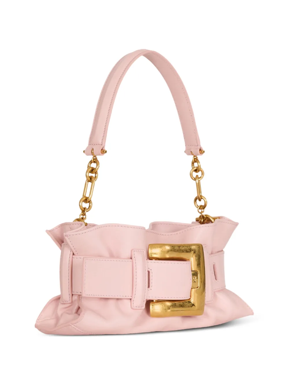 Balmain Anthem mini-tas van glad leer Roze