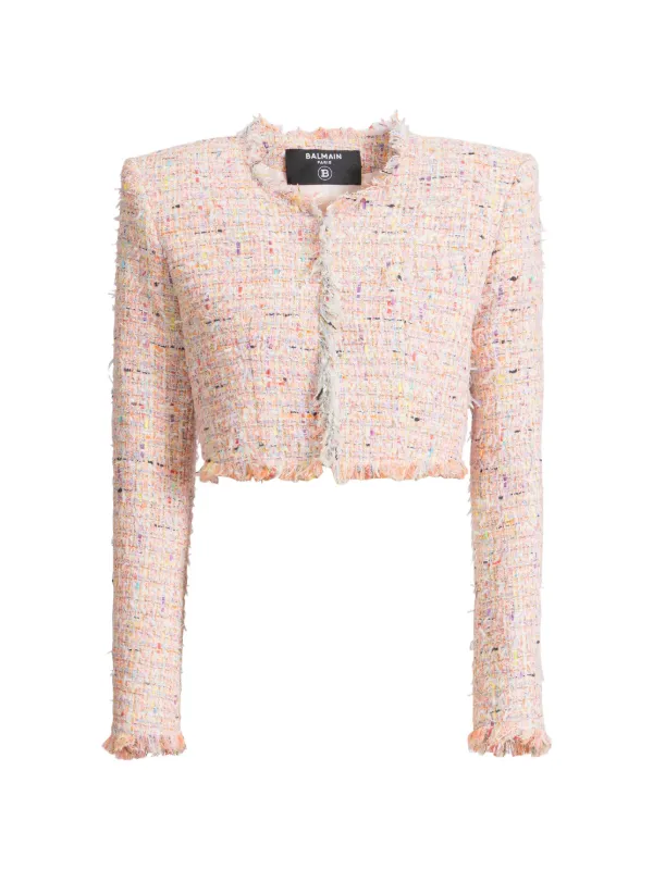 美品　BALMAIN バルマン　ピンク　ツイード ダブルブレスト ジャケット 35835194_67391245_600.jpg