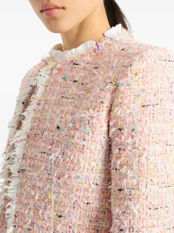 Balmain Cropped Tweed Jacket | Pink | FARFETCH