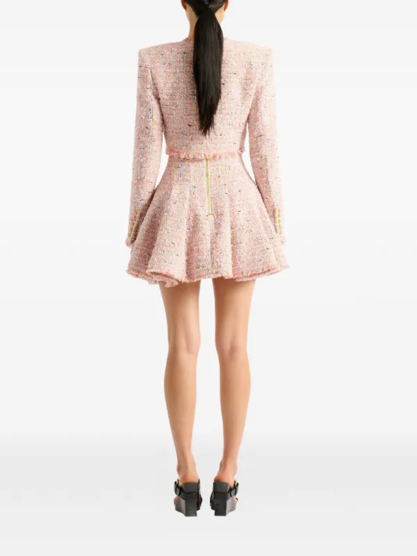 Balmain Cropped Tweed Jacket | Pink | FARFETCH