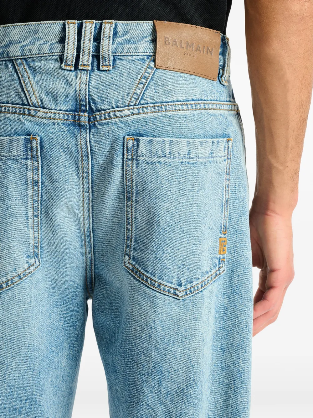 Balmain Ruimvallende jeans van lichtblauw denim