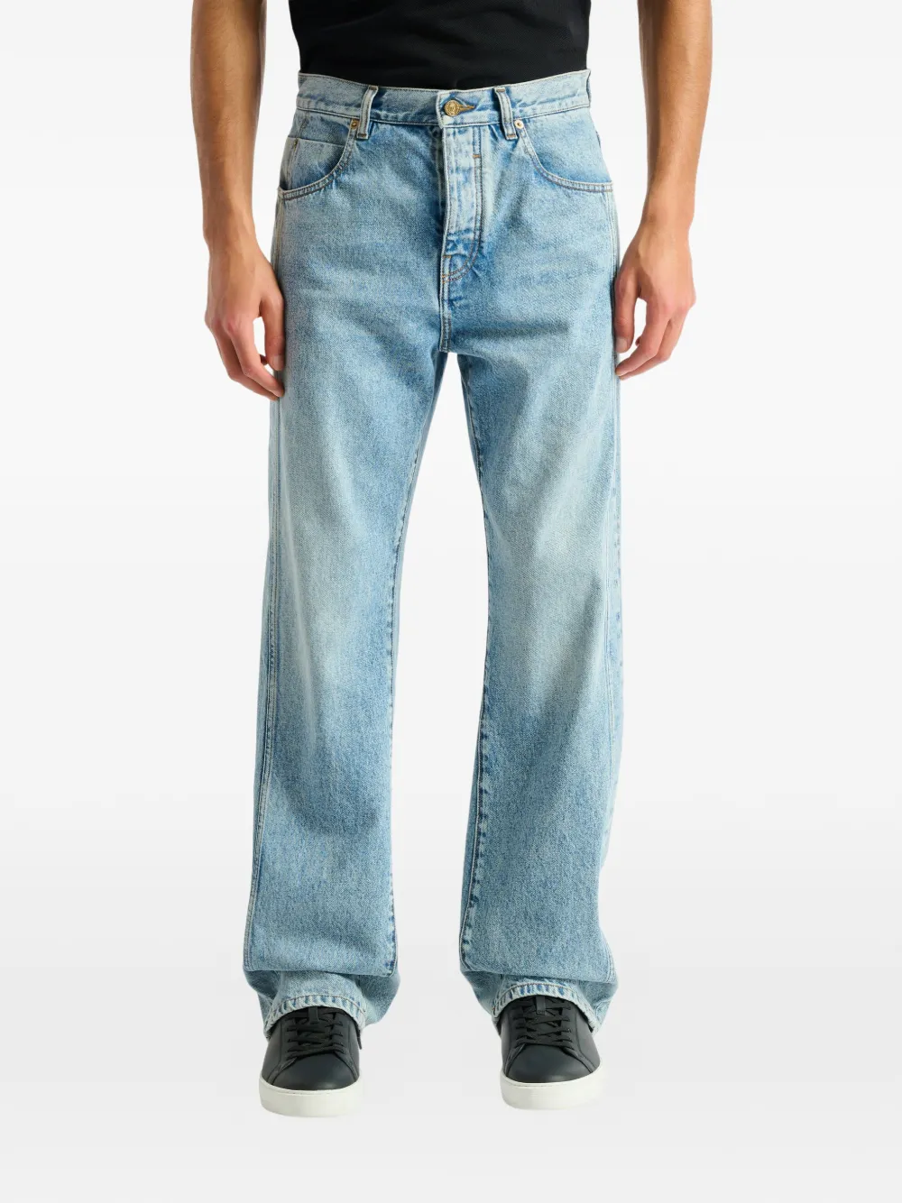 Balmain Ruimvallende jeans van lichtblauw denim