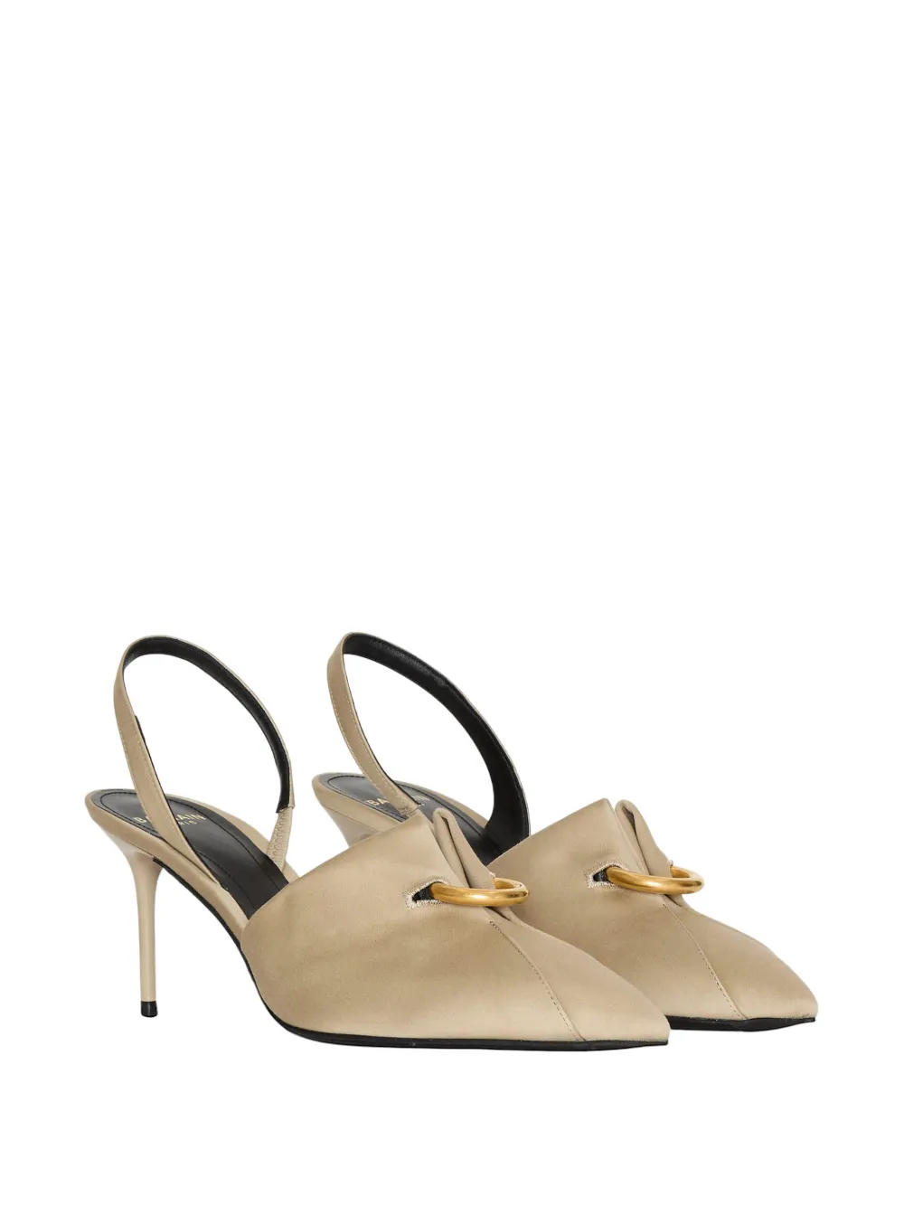Balmain Katoenen gabardine slingbacks met piercing Beige