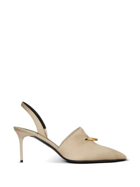 Balmain cotton gabardine slingbacks with piercing