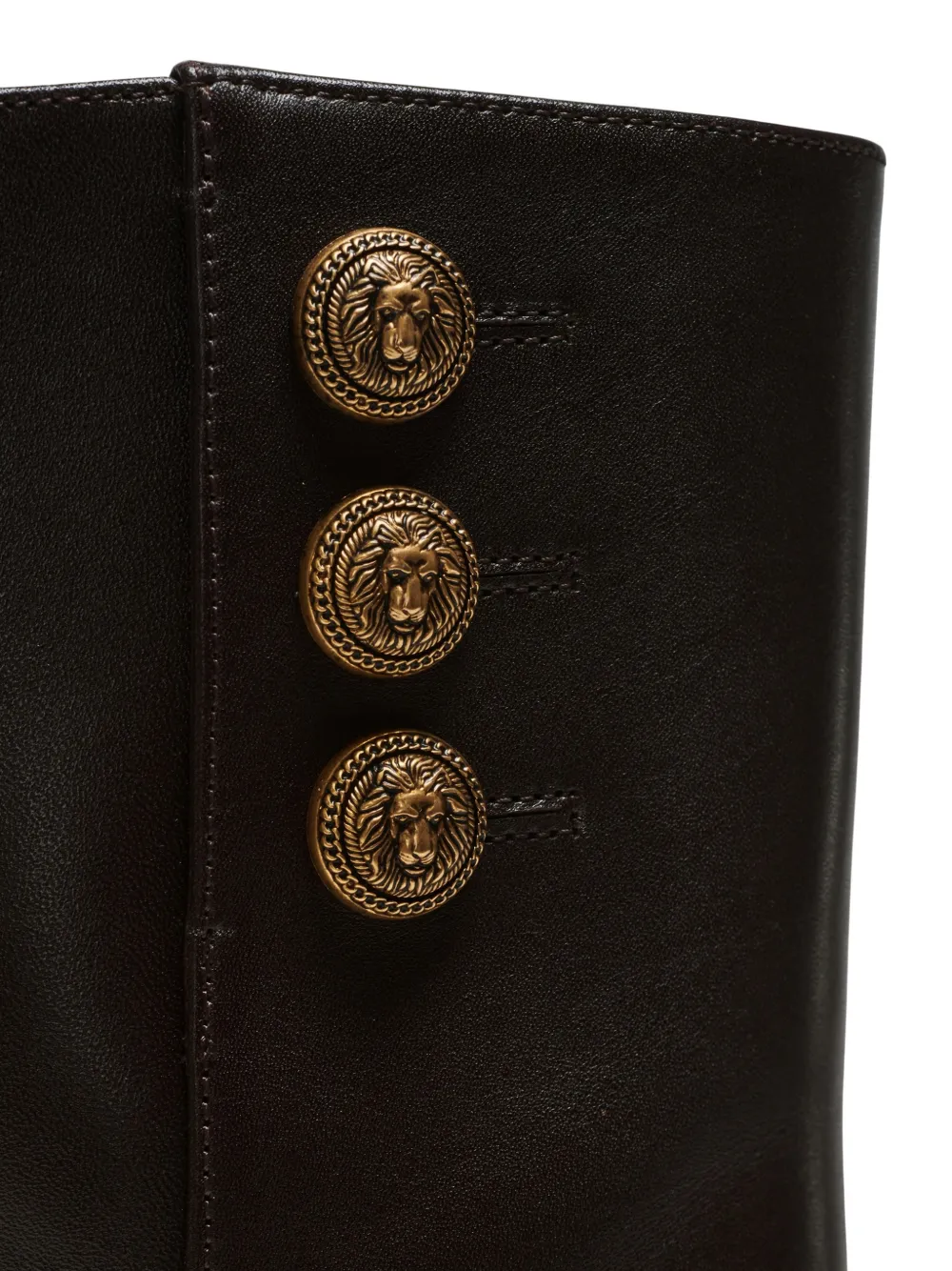Balmain Brune kalfsleren enkellaarzen Bruin