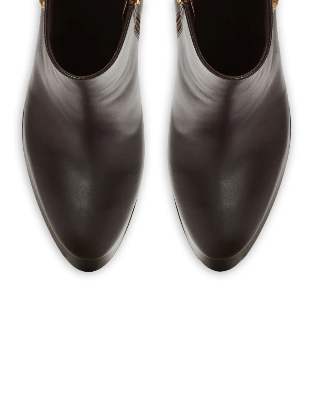 Balmain Brune kalfsleren enkellaarzen Bruin