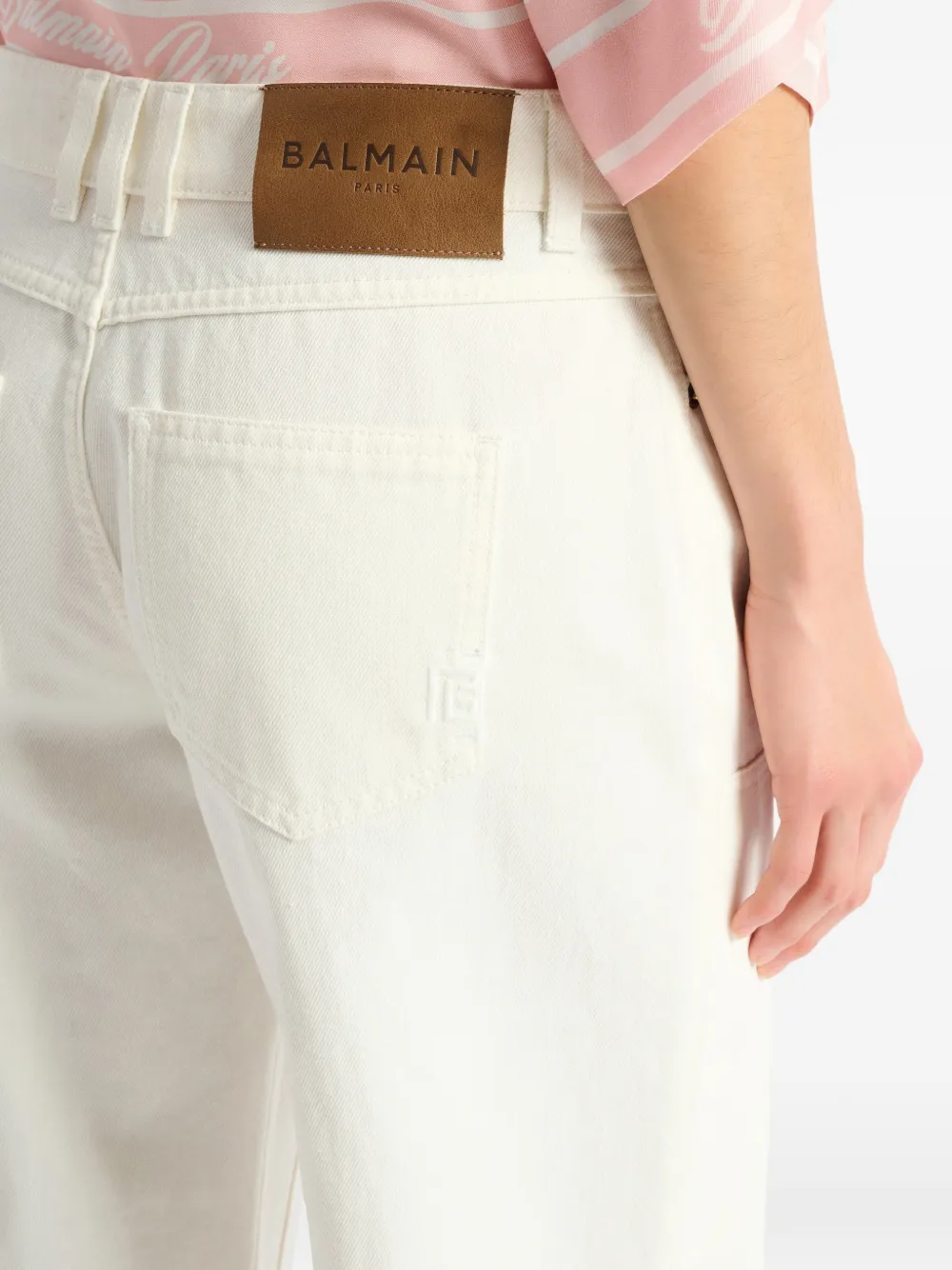 Balmain Ruimvallende jeans Wit