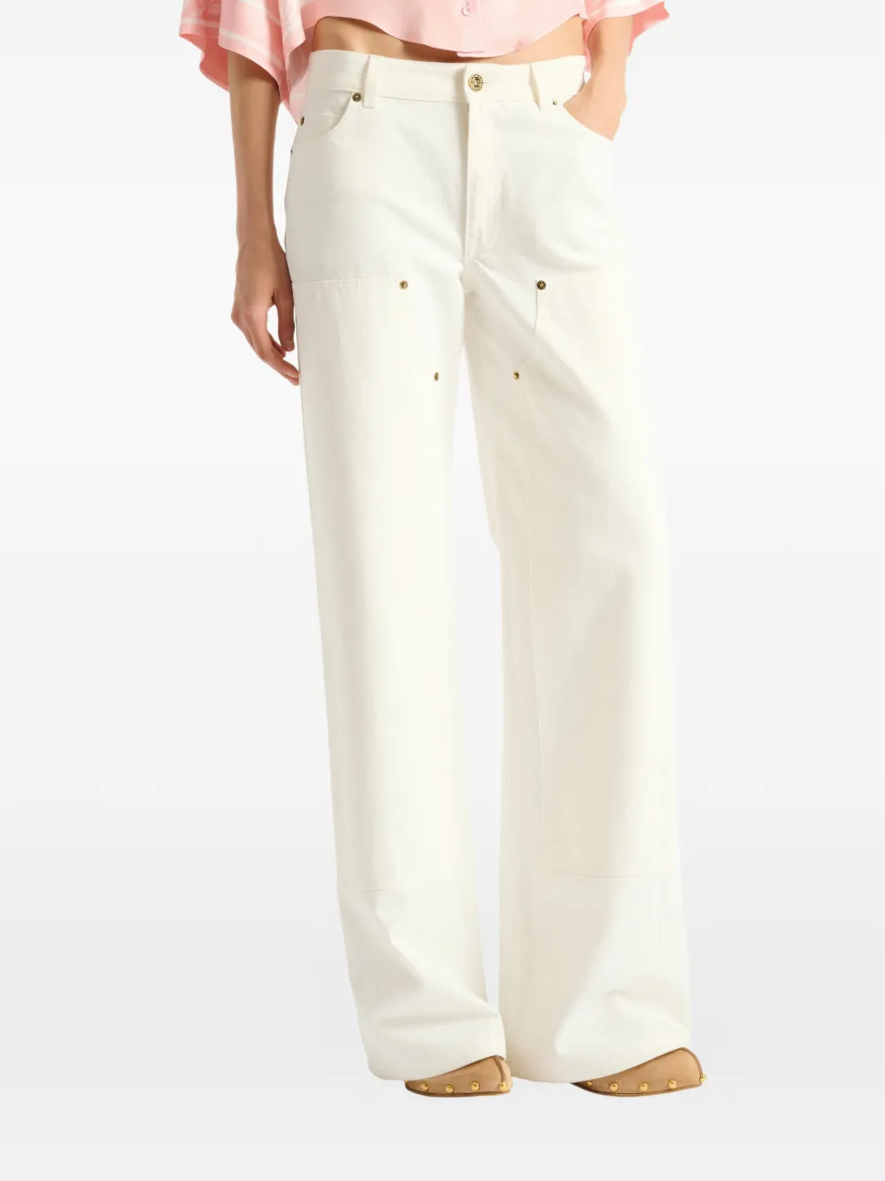 Balmain Ruimvallende jeans Wit