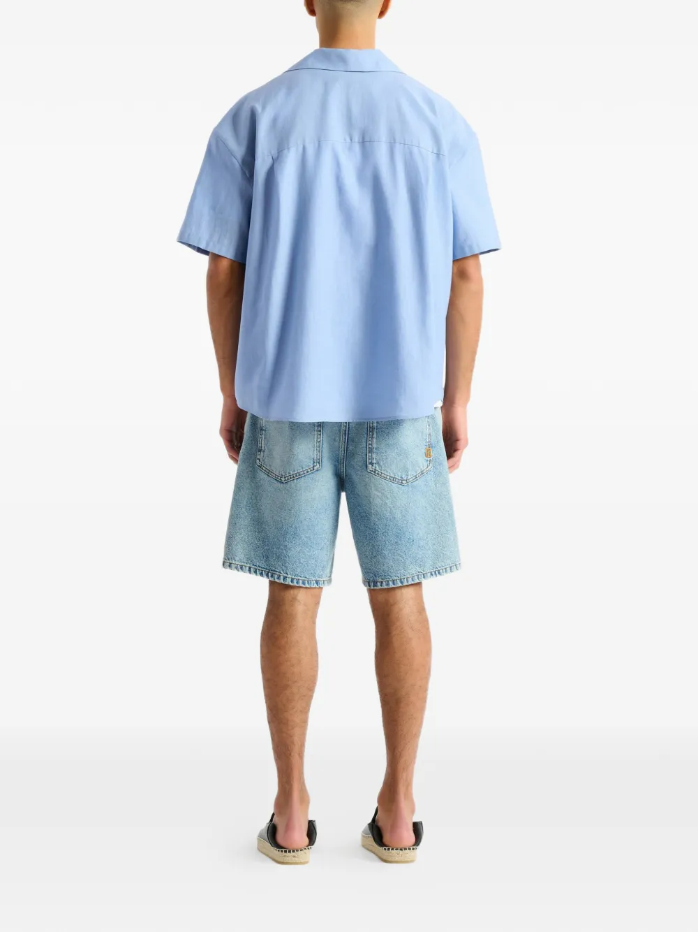 Balmain Vintage popeline overhemd van visgraat-patroon Blauw