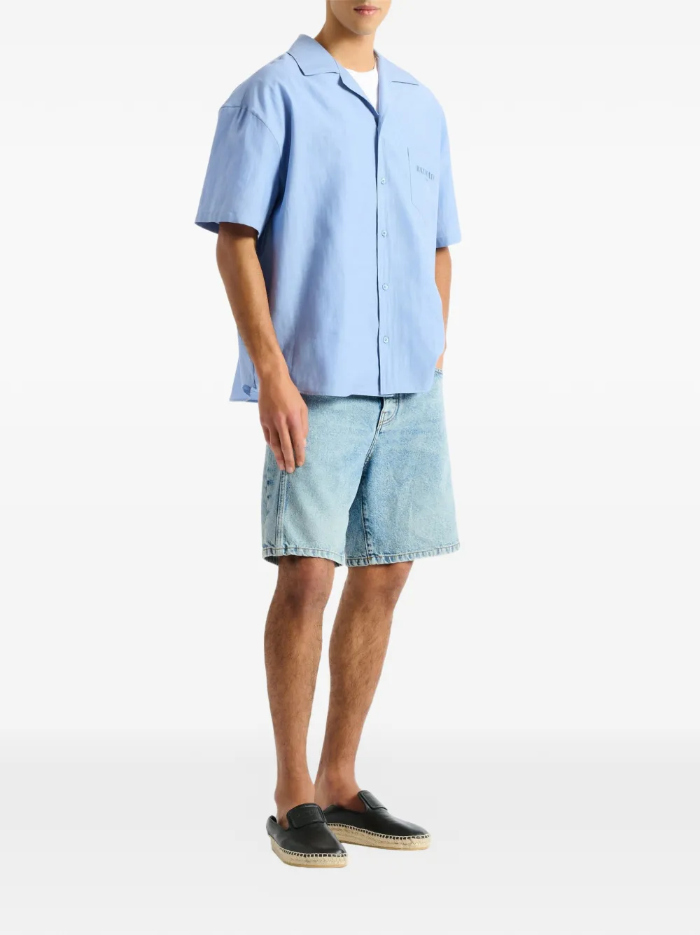 Balmain Vintage popeline overhemd van visgraat-patroon Blauw