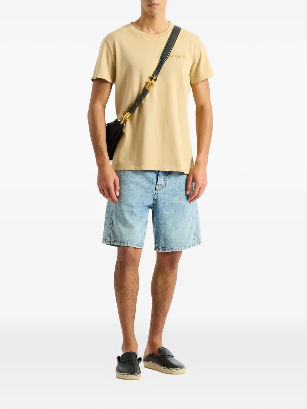 Balmain Geborduurd Vintage T-shirt Beige