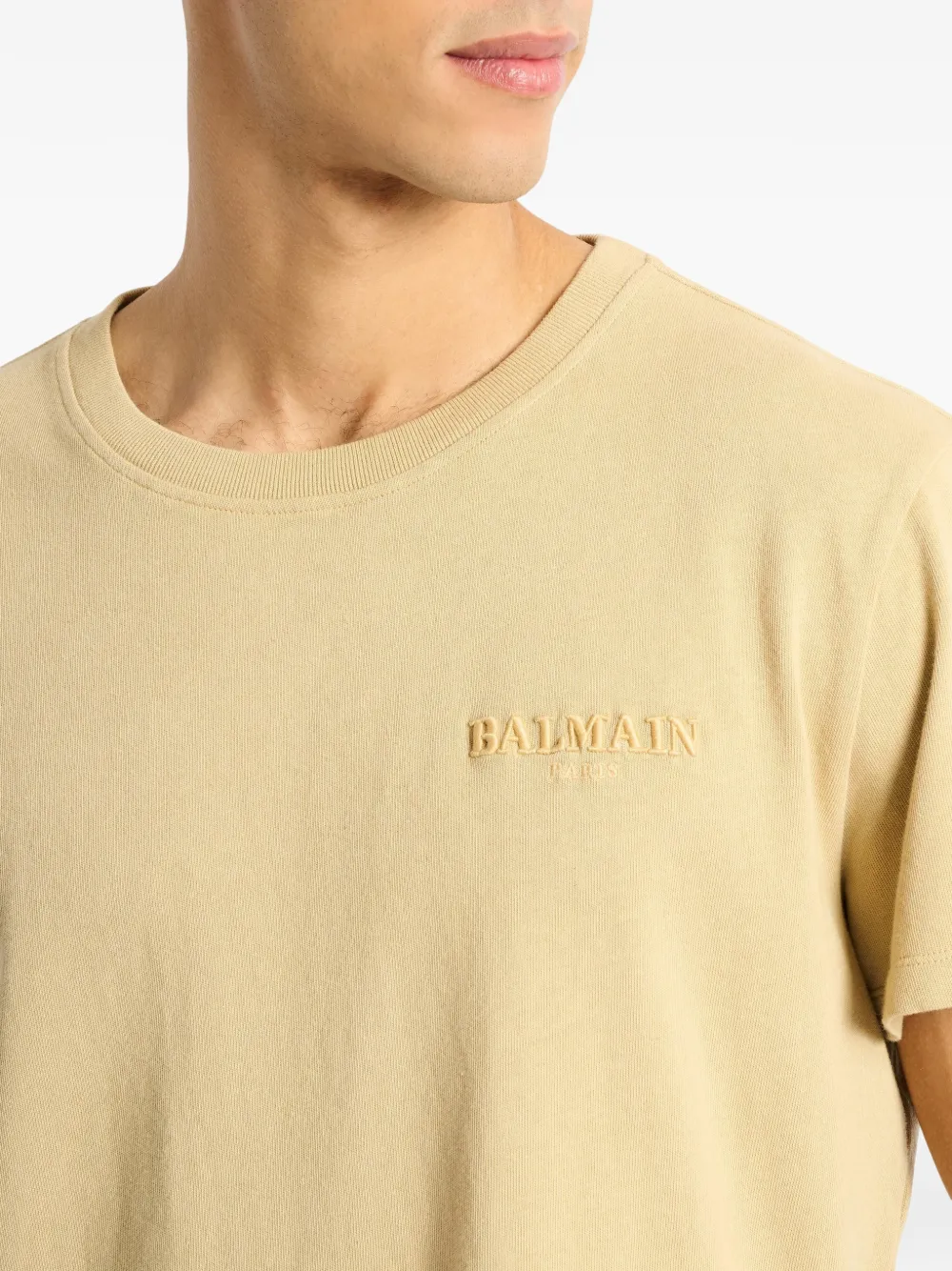 Balmain Geborduurd Vintage T-shirt Beige