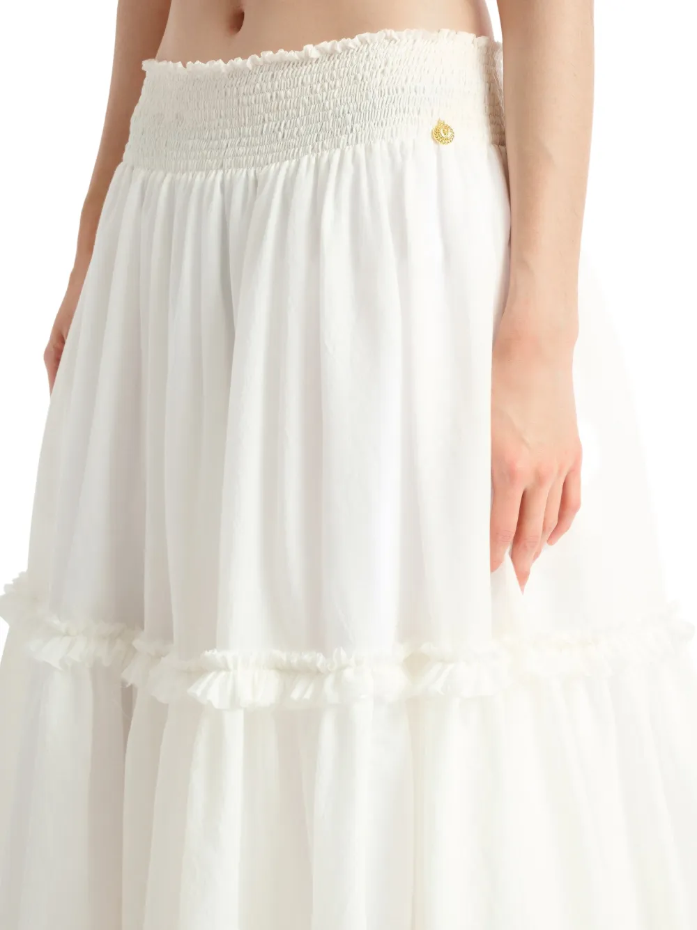 Balmain Gesmockte maxi-rok Wit