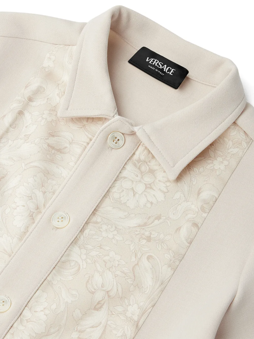 Versace Kids Shirt met print en Milano-stiksel Beige
