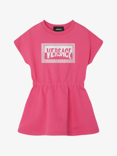 Versace Kids Sweatshirt-Kleid mit Logo-Print