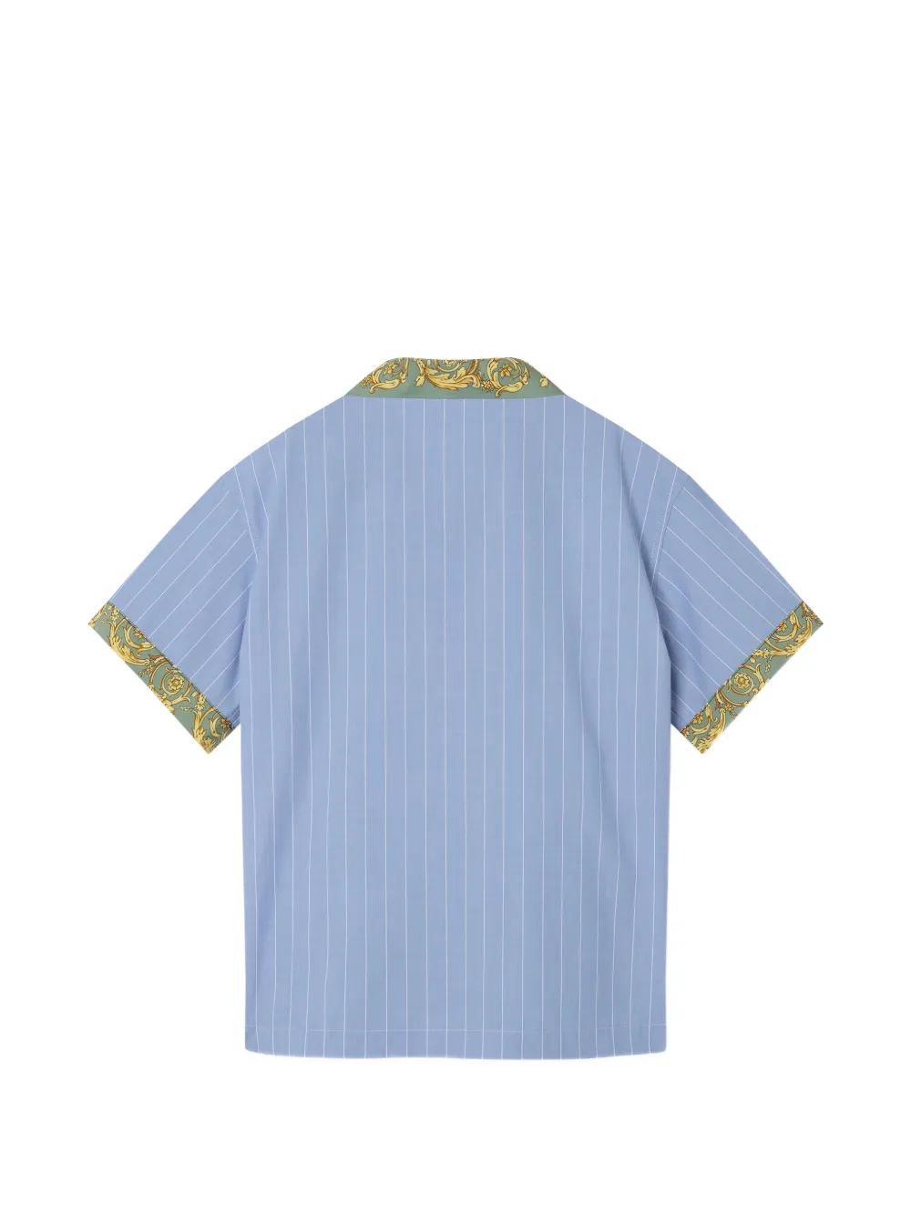Versace Kids Katoenen popeline shirt met print Blauw