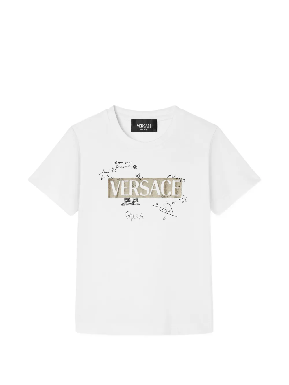 Versace Kids kids printed cotton-jersey T-shirt - Bianco