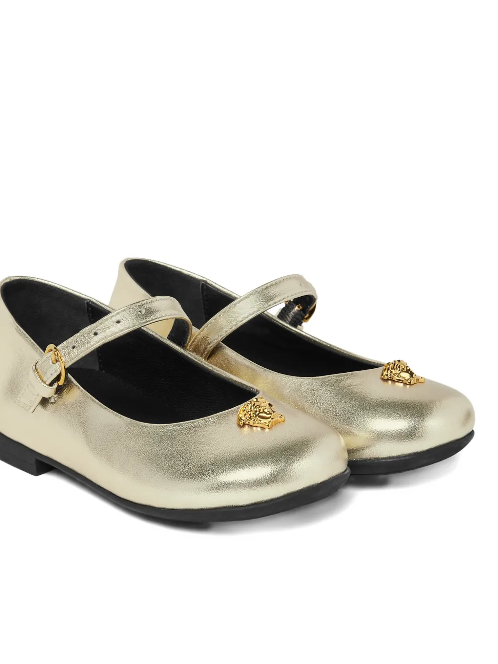 Versace Kids Ballerina's met metallic-effect Goud