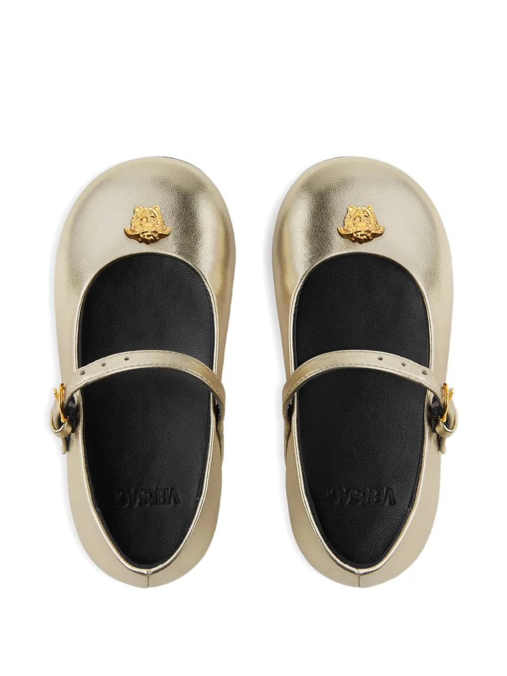 Versace Kids Ballerina's met metallic-effect Goud