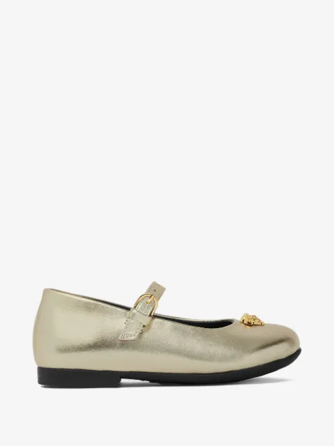 Versace Kids metallic ballerinas