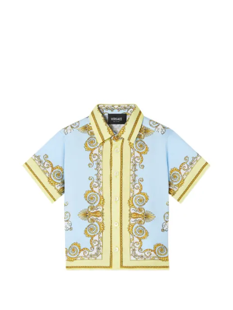 Versace Kids printed silk twill shirt
