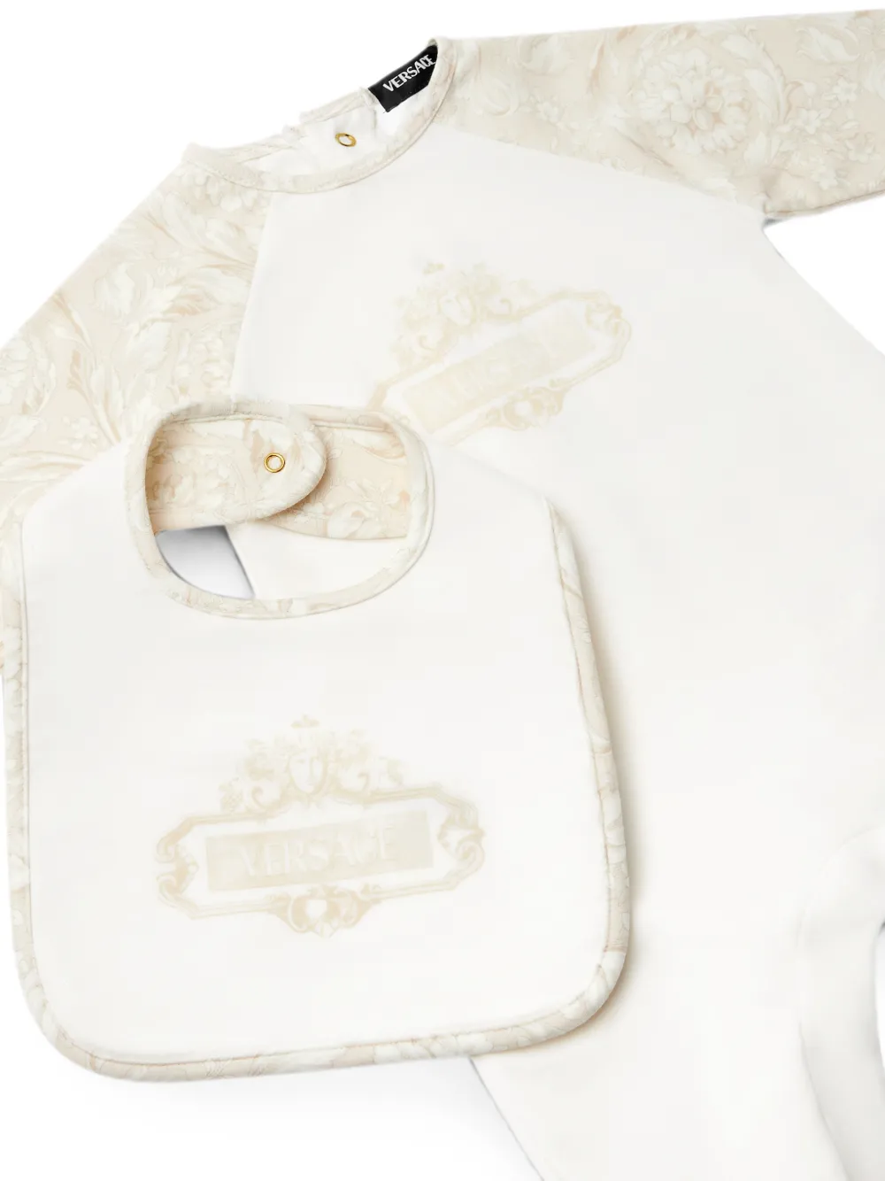 Versace Kids Katoen-jersey slaapzak met print Beige