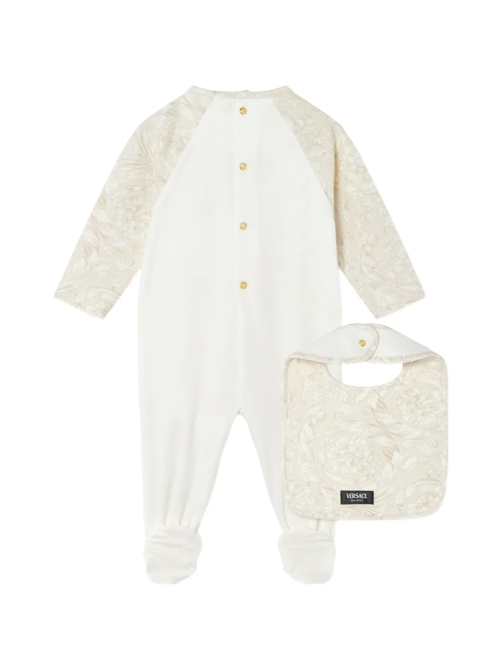 Versace Kids Katoen-jersey slaapzak met print Beige