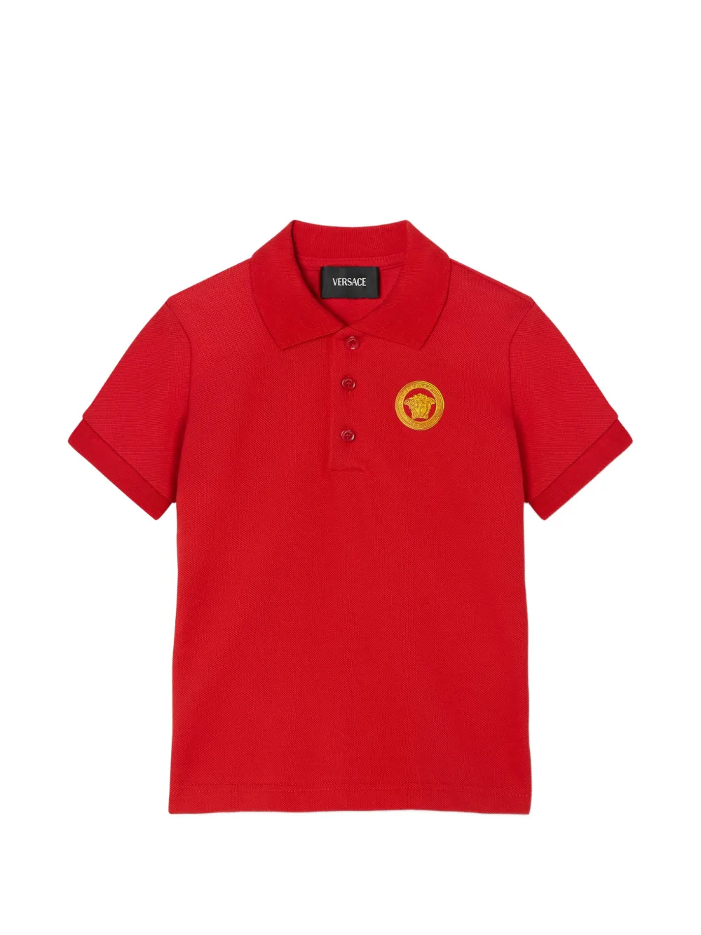 Versace Kids kids printed cotton-piqué polo - Rosso