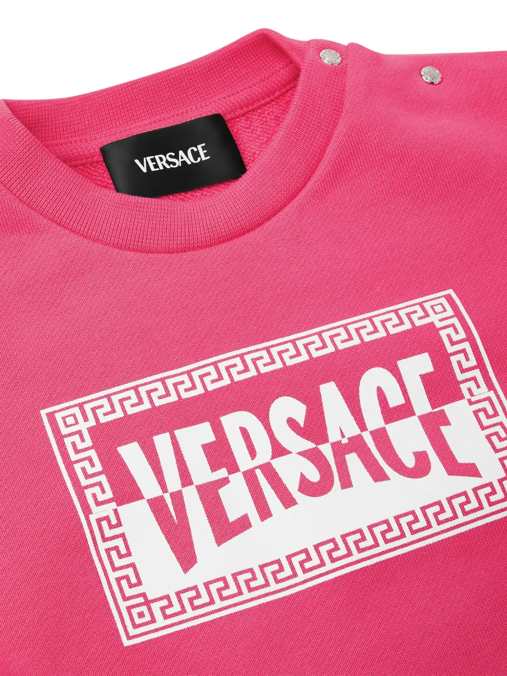 Versace Kids Katoenen-jersey sweater met print Roze