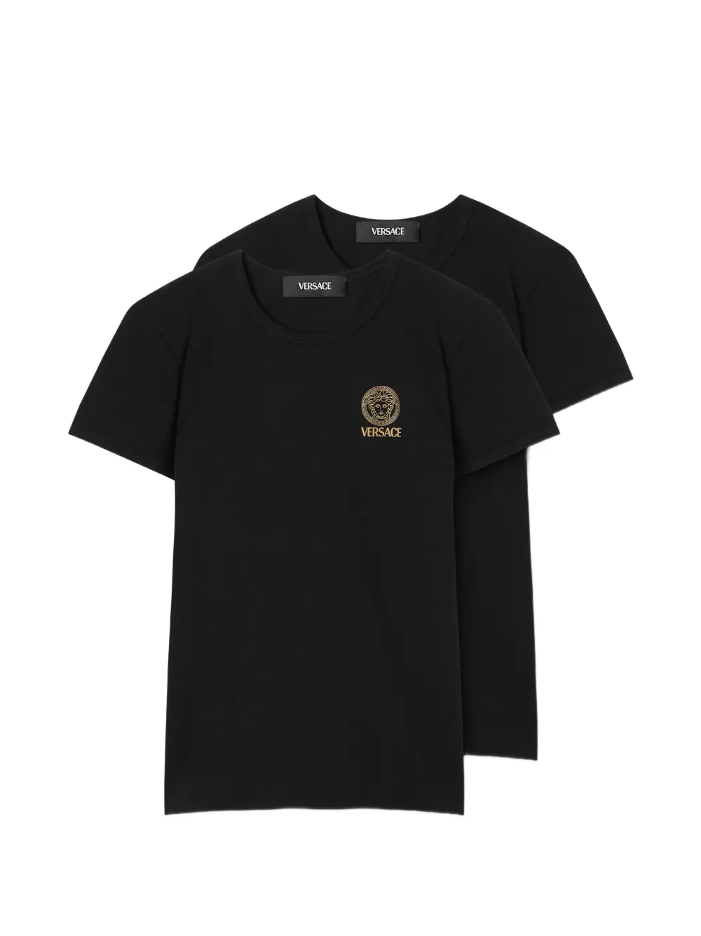 Versace Kids printed cotton-jersey undershirt 2-pack - Schwarz