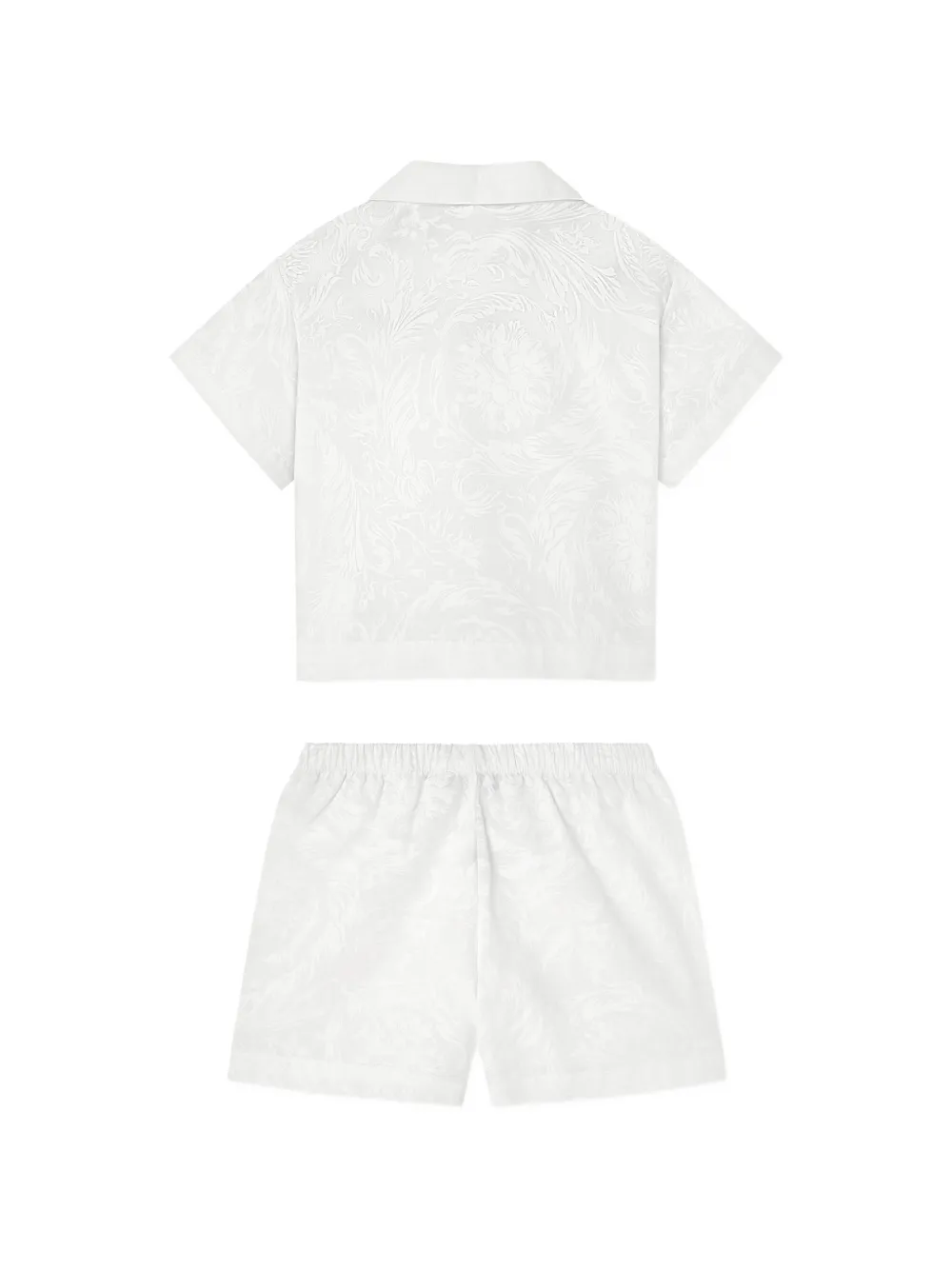 Versace Kids Katoenen popeline shirt set met jacquard Wit